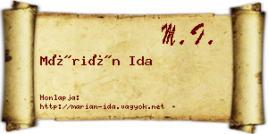 Márián Ida névjegykártya